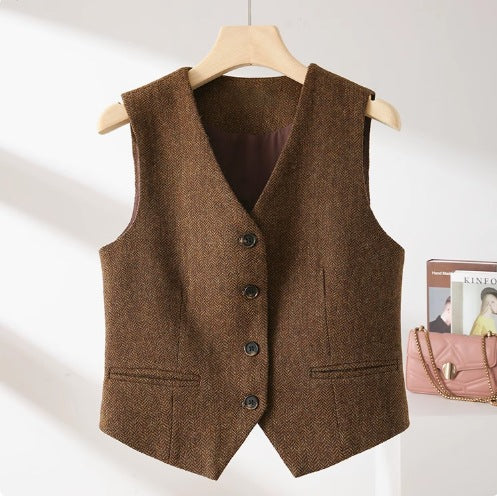 Old Money Damen Wollweste | British Vintage Frühling**
