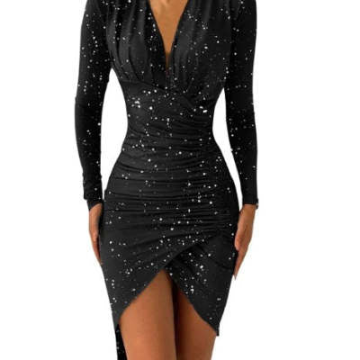 Women's Slim Fit Dress with Print – Modern, Elegant & Figure-Hugging