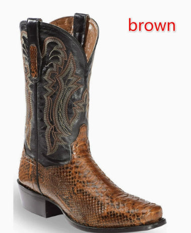 Herren Bestickte Spitze Boots – Patchwork Steppstiefel im Luxus Stil