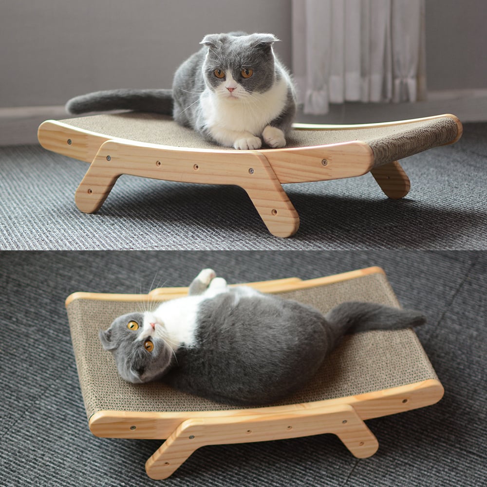 Cat Scratcher Bed Corrugated Cardboard | Durable Scratch Furniture with Replaceable Core