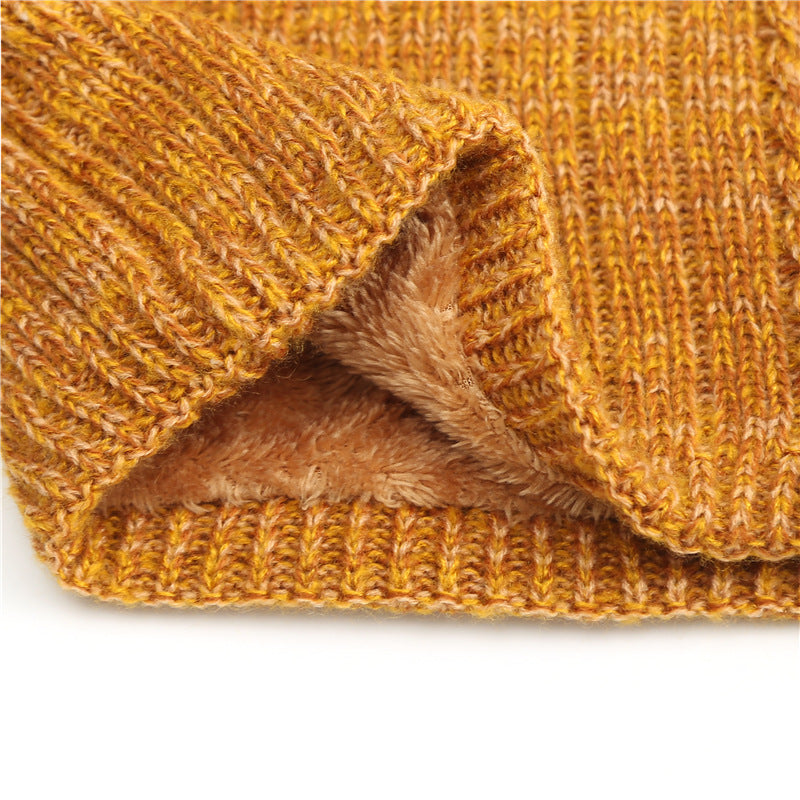 Men's Scarf Striped Fleece Warm Knit Winter Modern