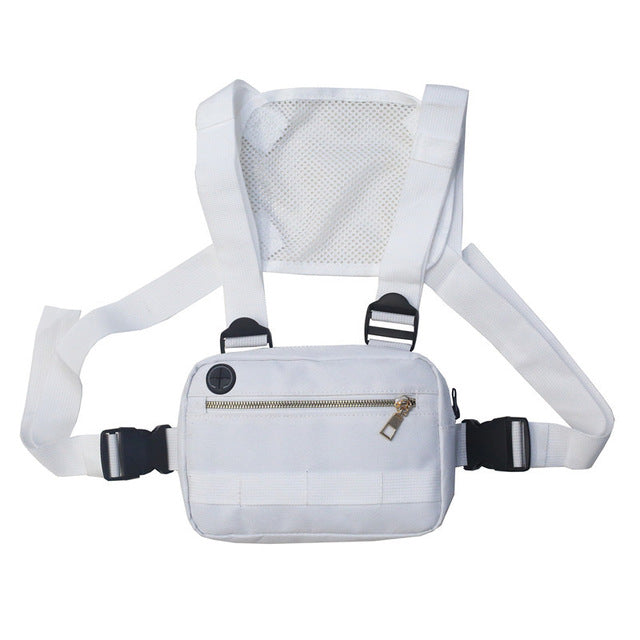 Women's Streetwear Chest Bag | Black Modern Chest Rig Bag