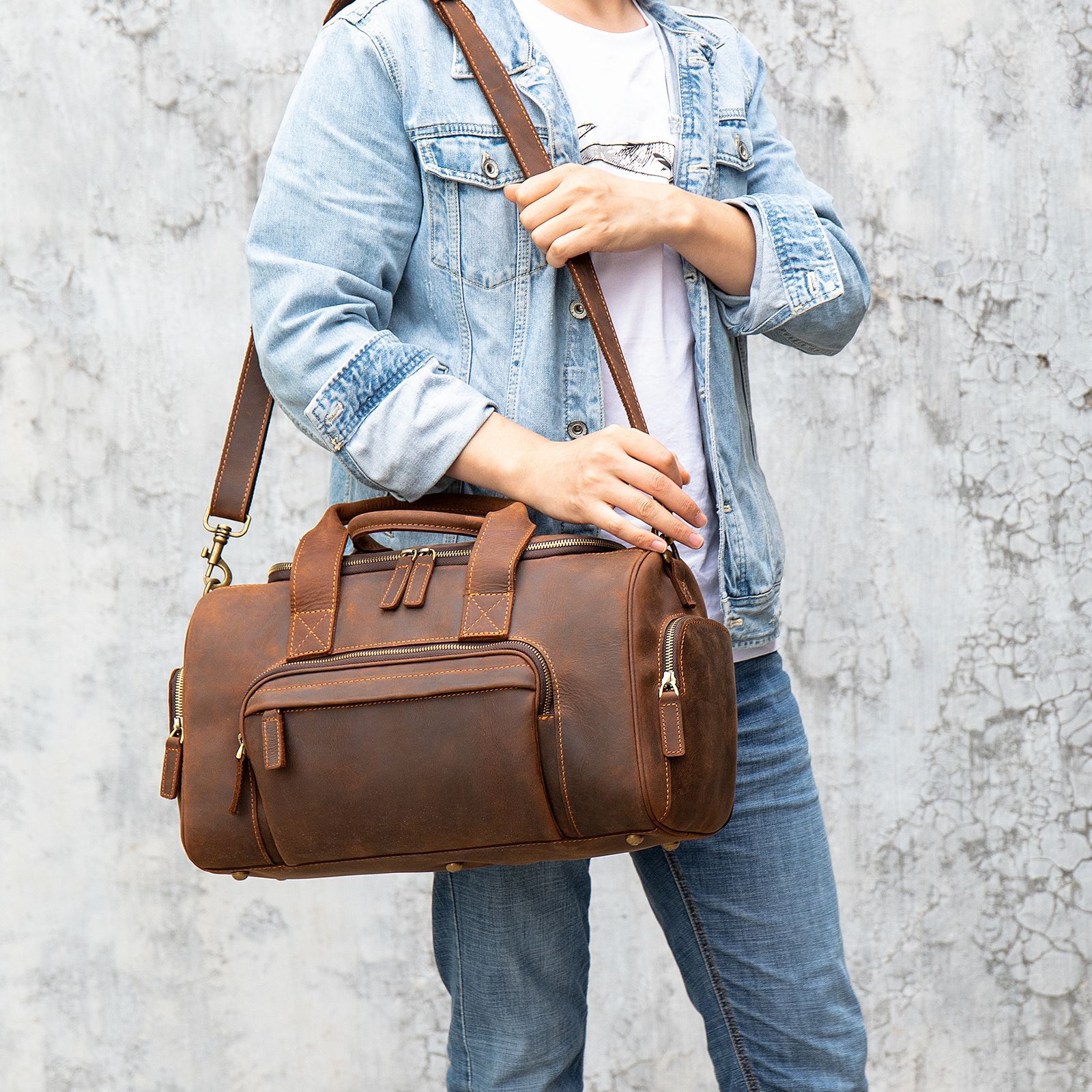 Handmade Men's Leather Travel Bag Retro Style | Large Capacity Premium Quality
