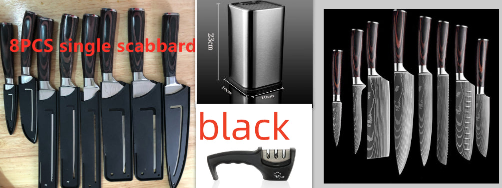 Kitchen Knife Set Stainless Steel | Chef Knife Cleaver Professional