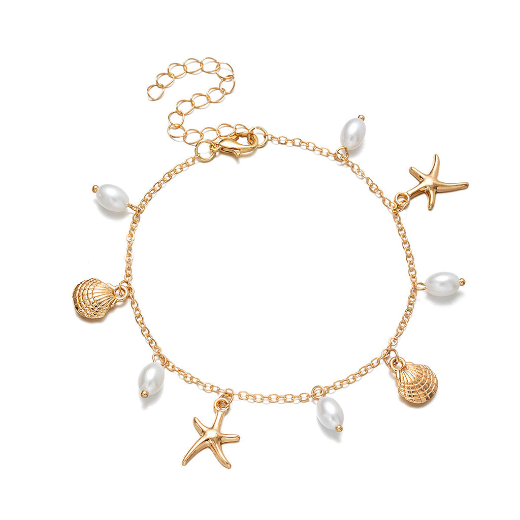 Adjustable Starfish Ankle Bracelet – Elegant Women's Anklet in a Maritime Design