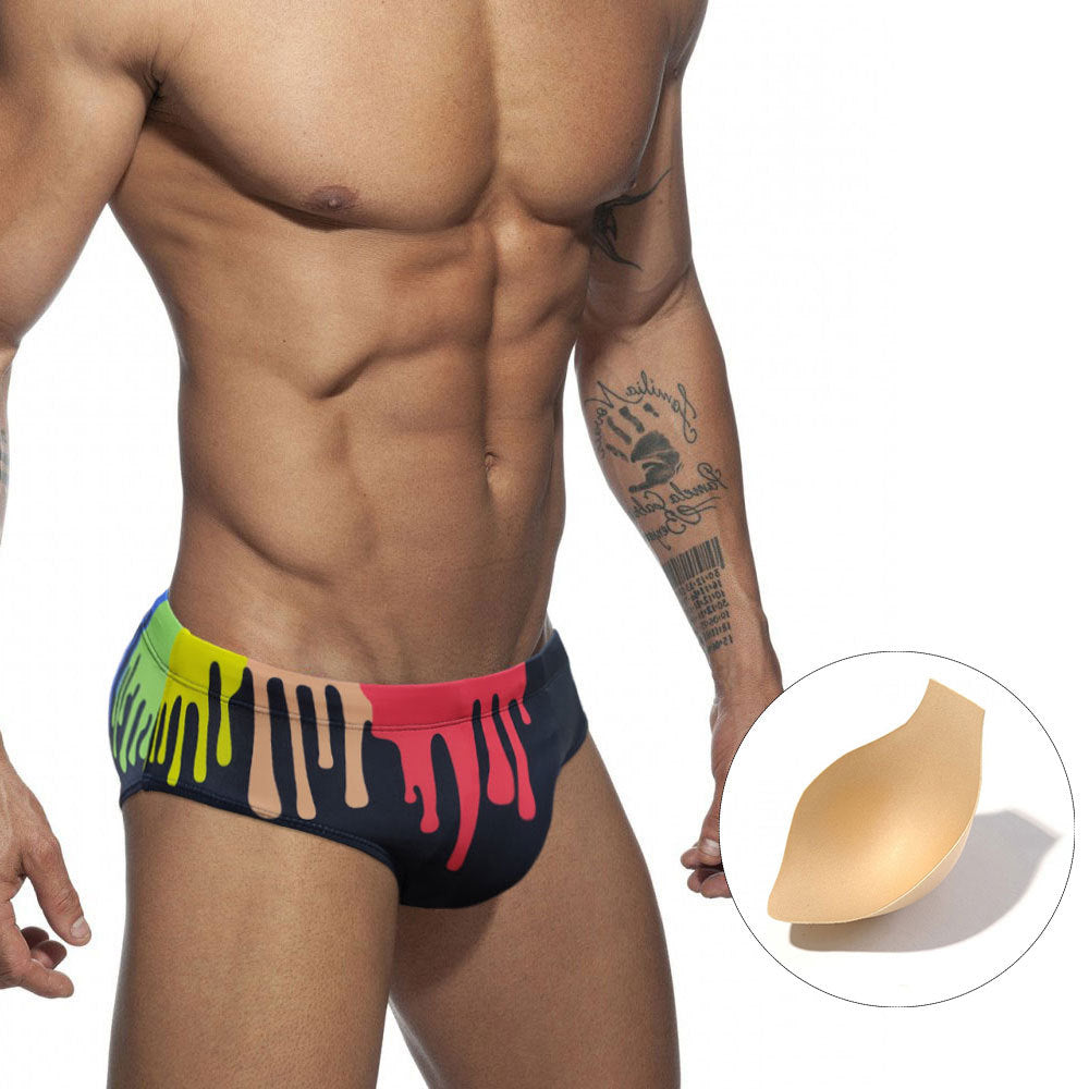 Men's Sexy Swim Briefs - Colorful Swimwear with Modern Print