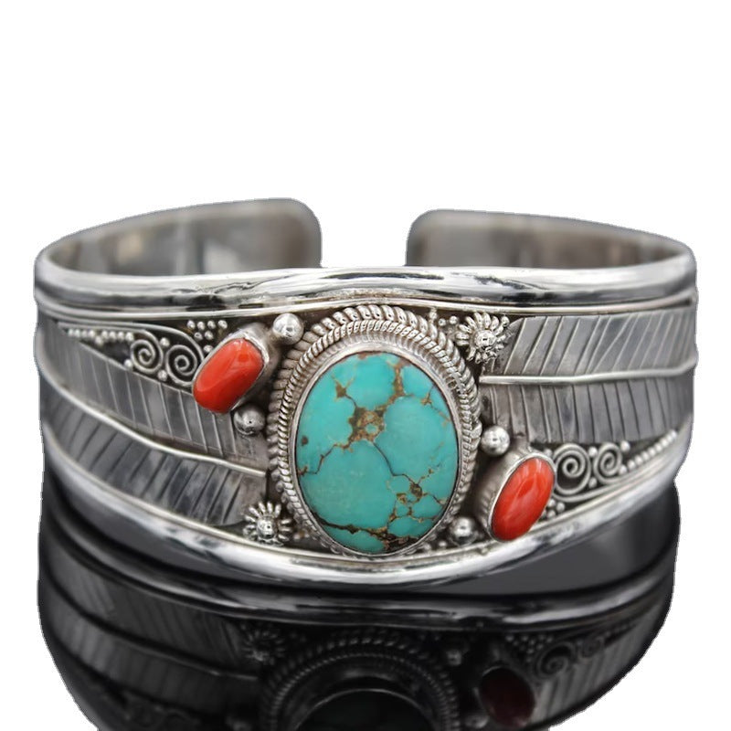 Bohemian Style Fashion Jewelry Bracelet with Turquoise Vintage Pattern