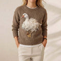 Women's Sweatshirt with Digital Print – Trendy Round Neck Pullover