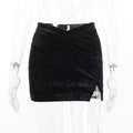 Sexy Schwarzer Damen Minirock | Sommer Rock mit Schlitz