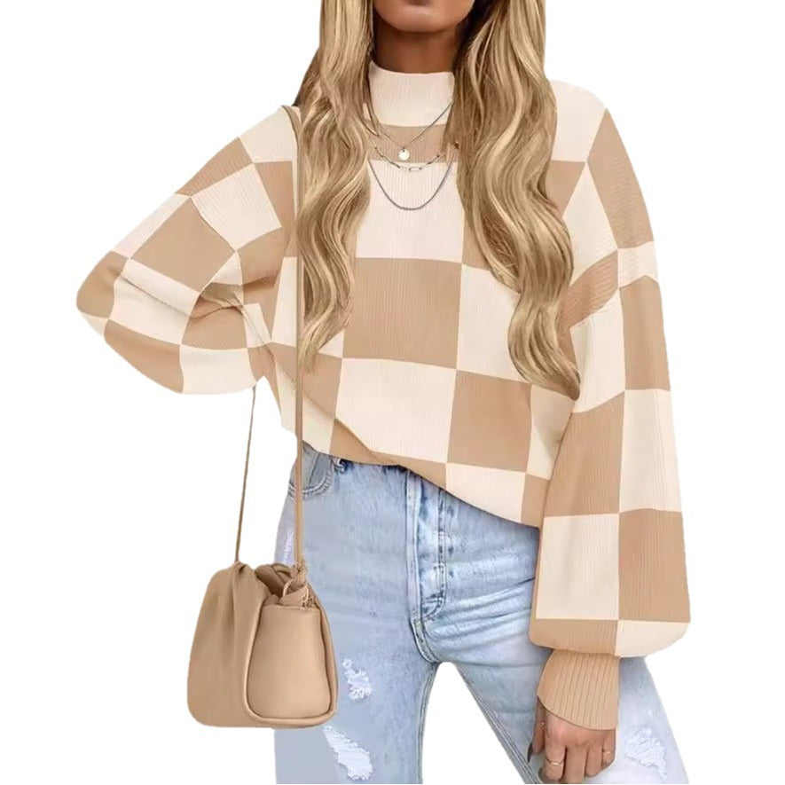 Damen Rollkragenpullover | Gestreifter Rippstrick Winterlook
