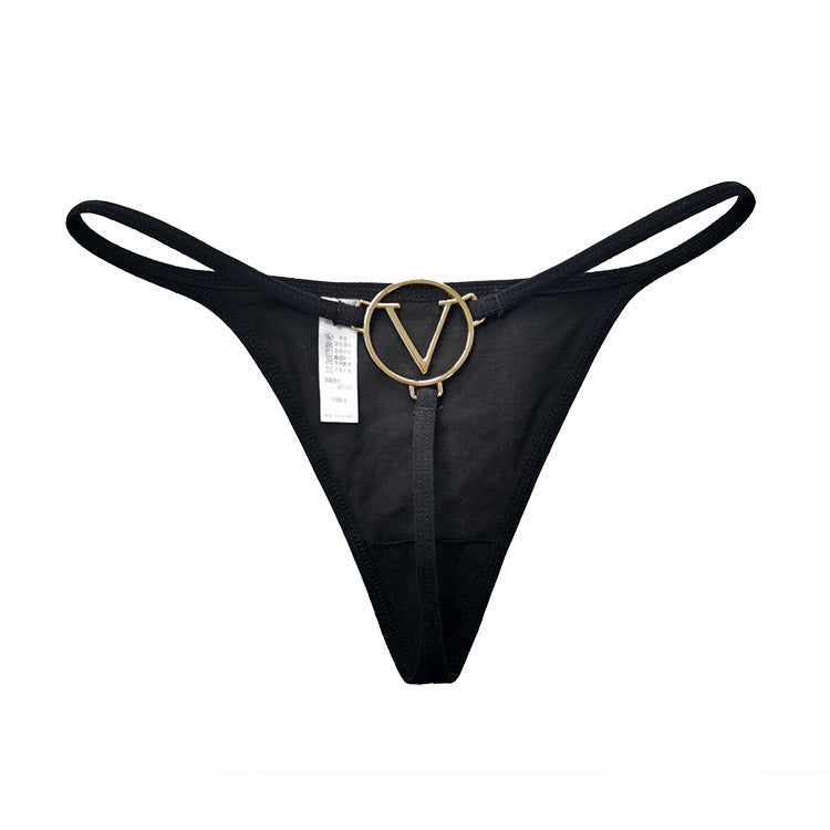 Women's Thong with Metal Chain & Lace - Sheer, Sexy & Trendy