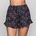 Women's High-Waist Shorts with Print & Ruffles, Elastic and Modern
