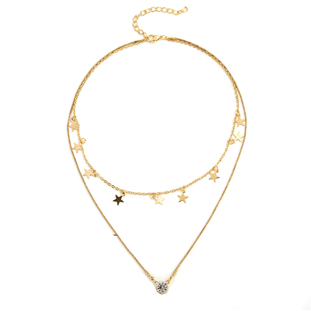 Pentagram Star Necklace with Zircon – Trendy Mystic Women's Jewelry