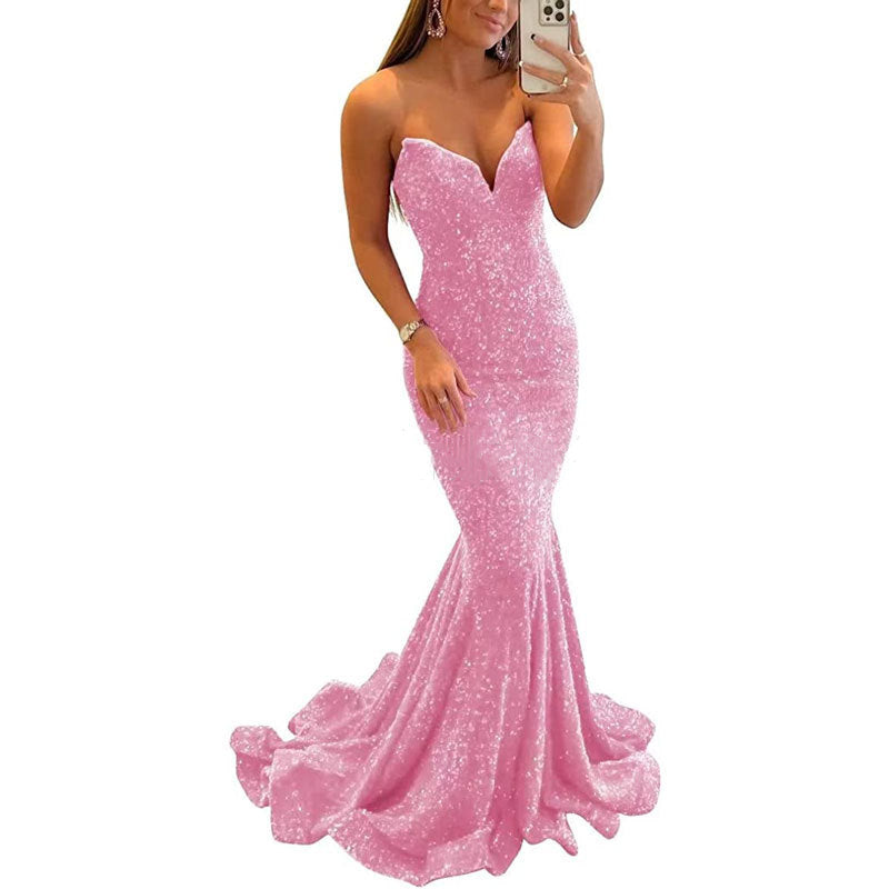 Luxurious Sequin Evening Gown – Sexy Maxi Gala Dress for Unforgettable Appearances