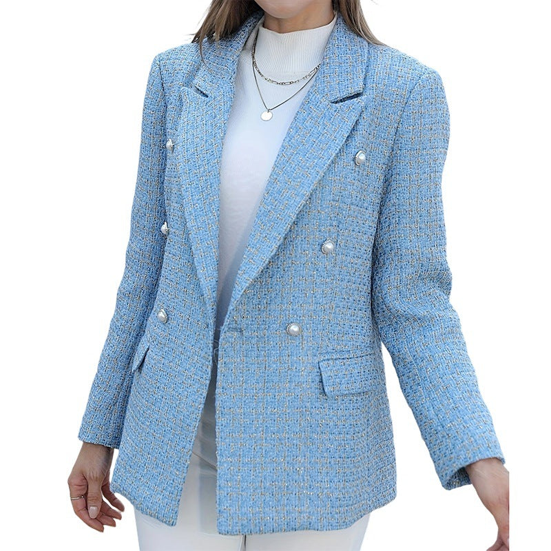 Eleganter Karierter Damen-Blazer – Tailliert & Zeitlos Stilvoll
