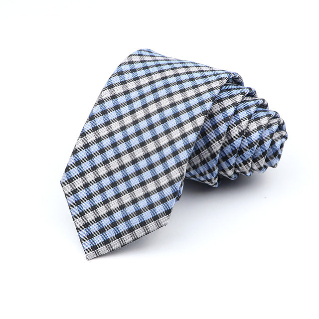 Slim Krawatte 6cm kariert modern Herren Polyester elegant