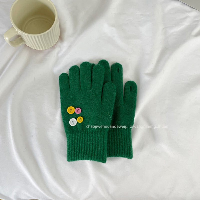 Damen Fingerlose Handschuhe mit Emoji Design – Korean Style