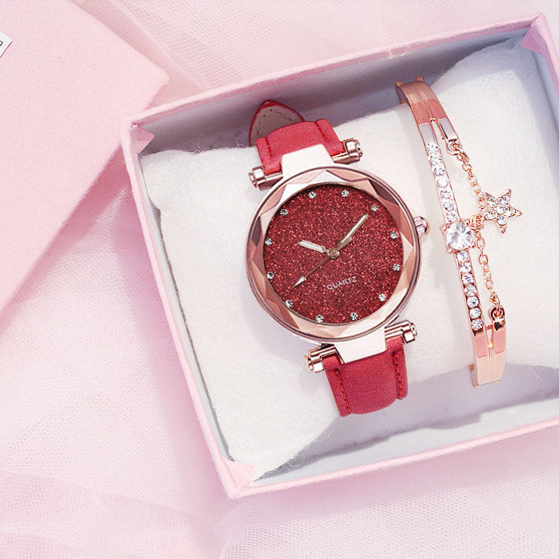 Ladies Electronic Wristwatch Set | Elegant Gift Box Watch