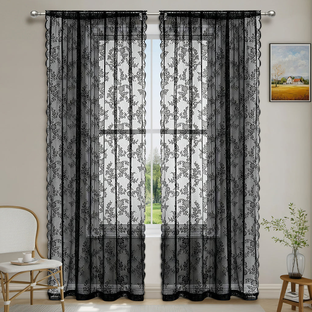 Vintage Lace Curtain | semi-sheer country house style window