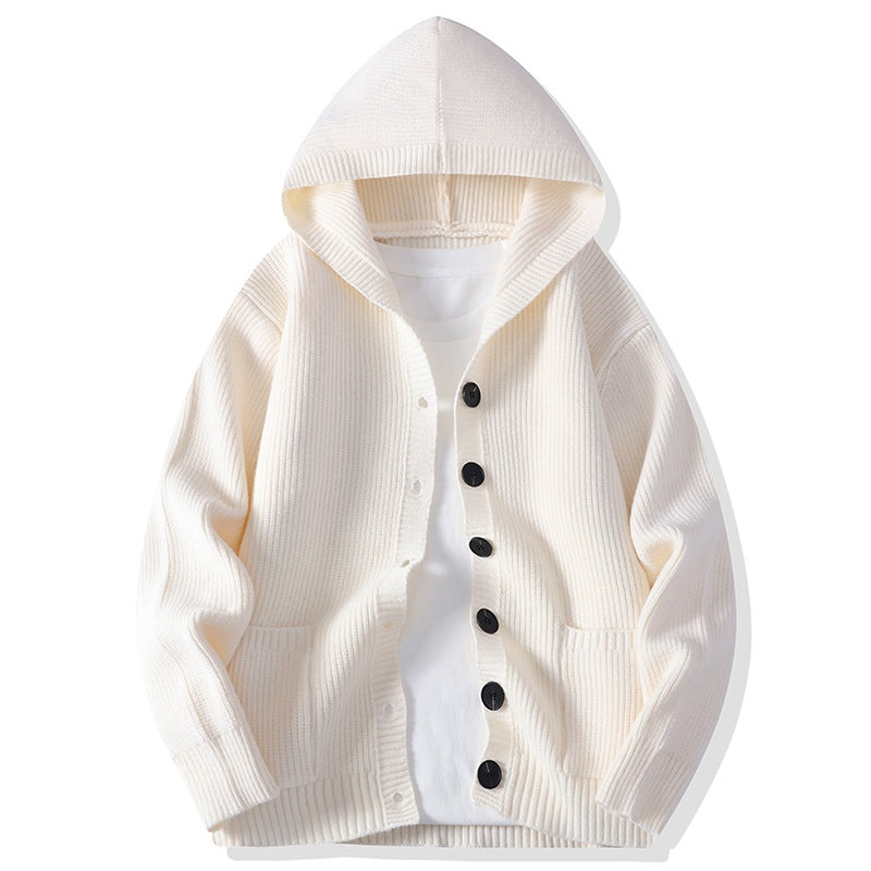 Men's Knitted Cardigan with Lapels – Fashionable Casual Jumper