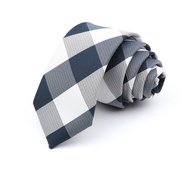 Slim Krawatte 6cm kariert modern Herren Polyester elegant