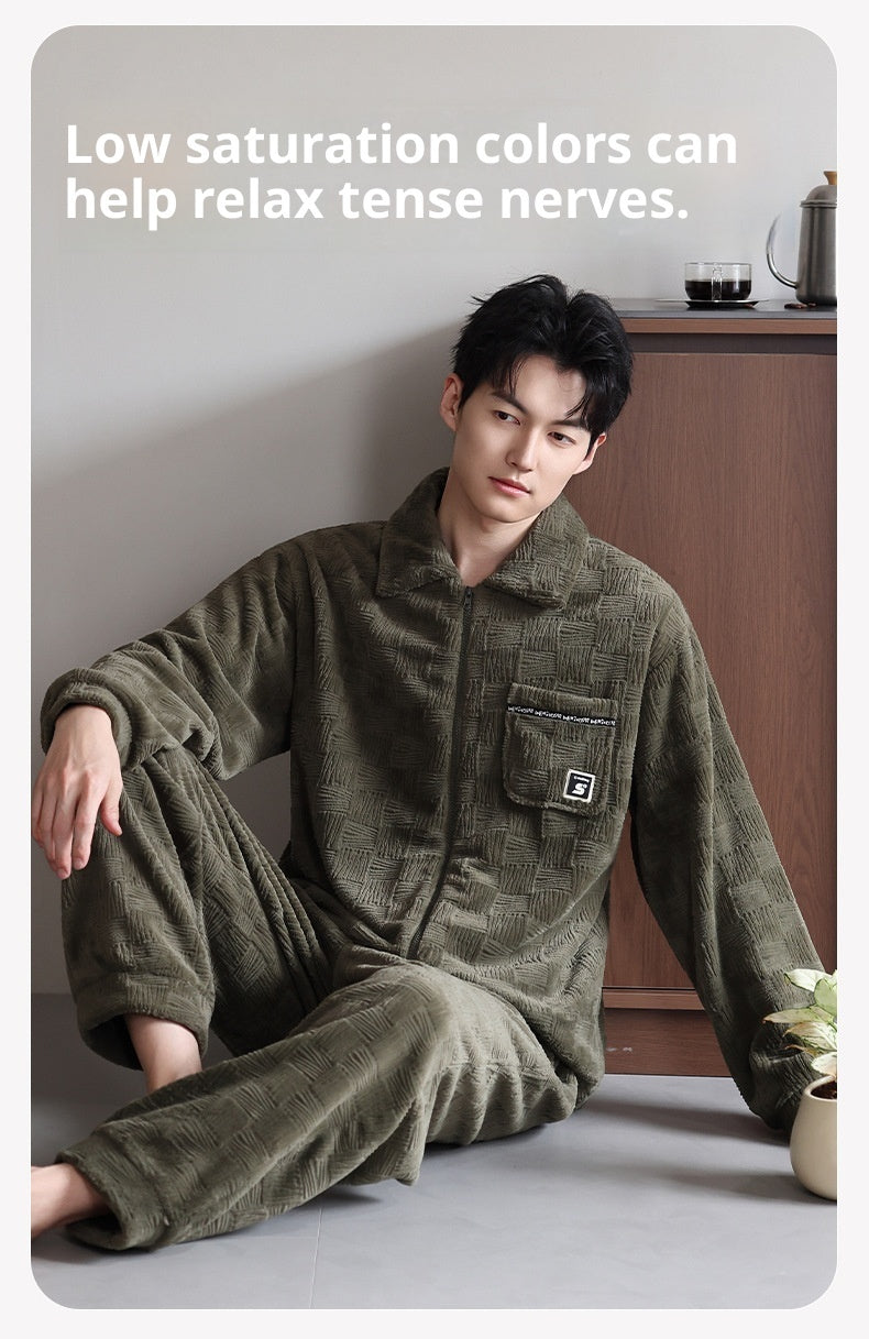 Men's Velvet Pajamas | Warm Winter Pajamas | Velour Set