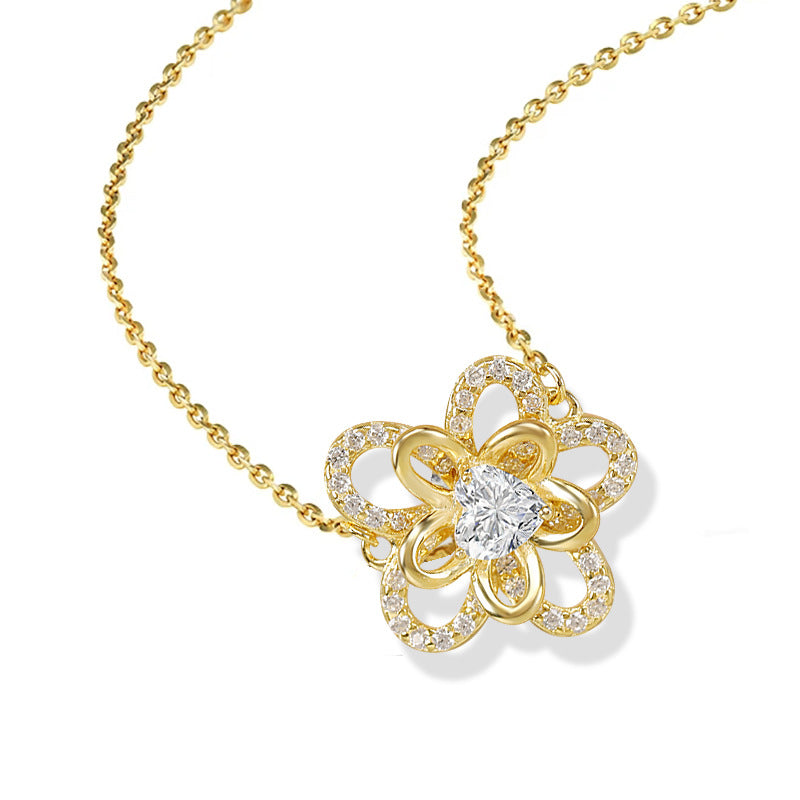 925 Sterling Silver Sunflower Necklace - Symbol of Joy & Elegance