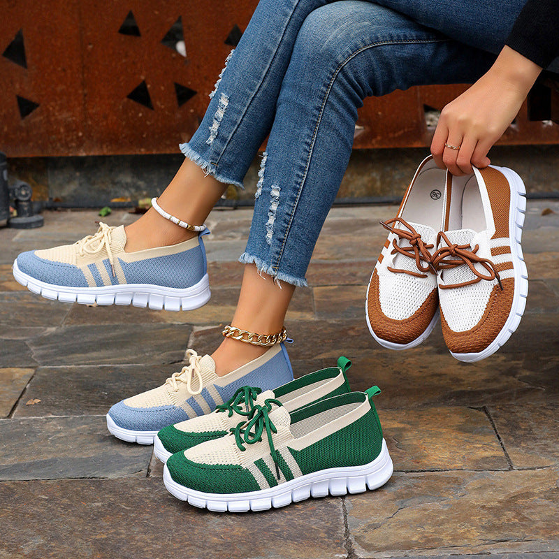 Women's Lightweight Flyknit Sneakers | Breathable Sports Casual Shoes