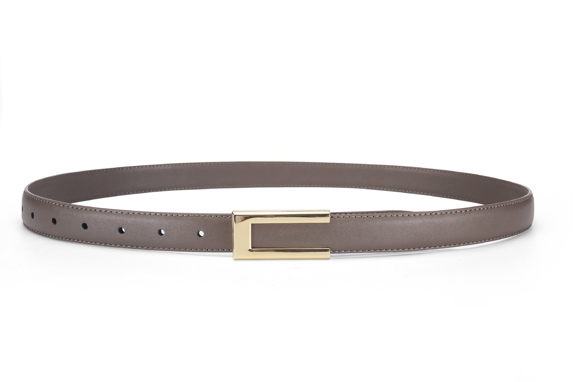 Women's Black Slim Leather Belt | Cowhide Retro Style