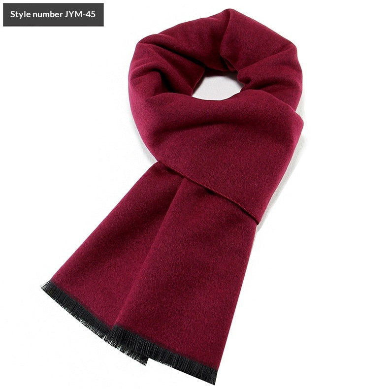 Men's Scarf Plaid Warm Wool Blend Winter Thick Elegant