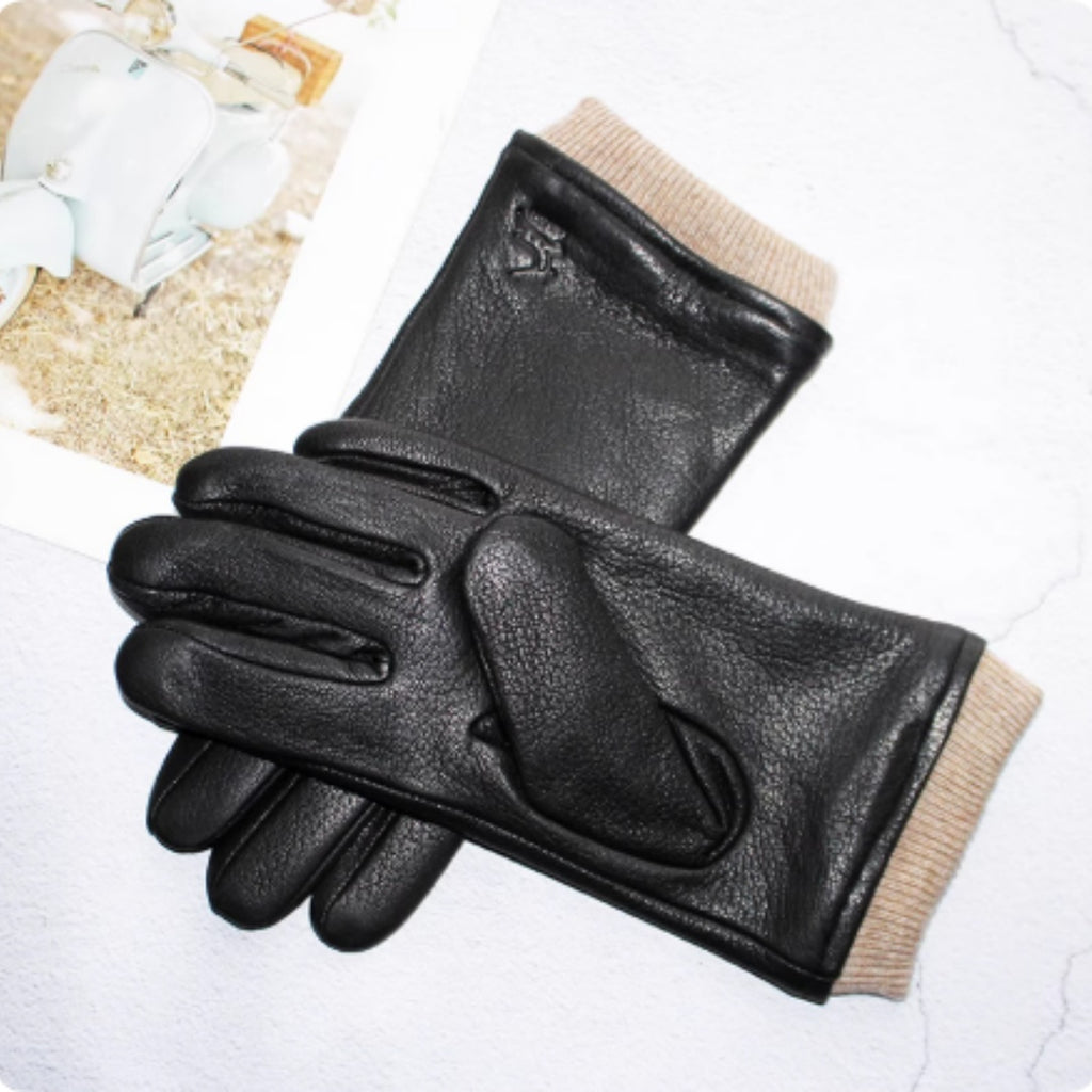 Men's Leather Motorcycle Gloves robust genuine leather stylish