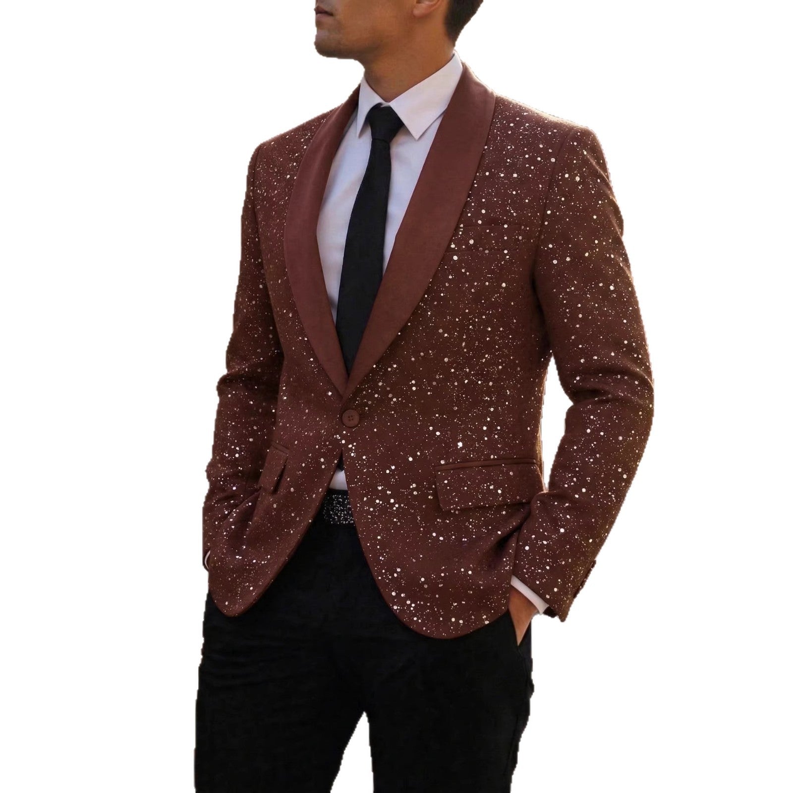 Men's Shiny Blazer Casual – Elegant Party Suit Jacket for Events