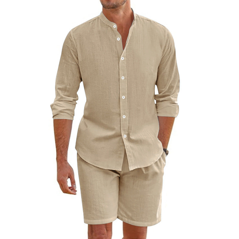 Men's Summer Two-Piece Set – Shirt Shorts Beach Outfit