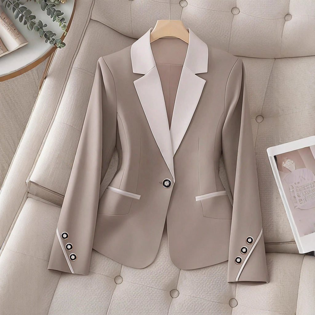 Eleganter Damen Business-Blazer mit Kontrastknöpfen – Formal & Stilvoll