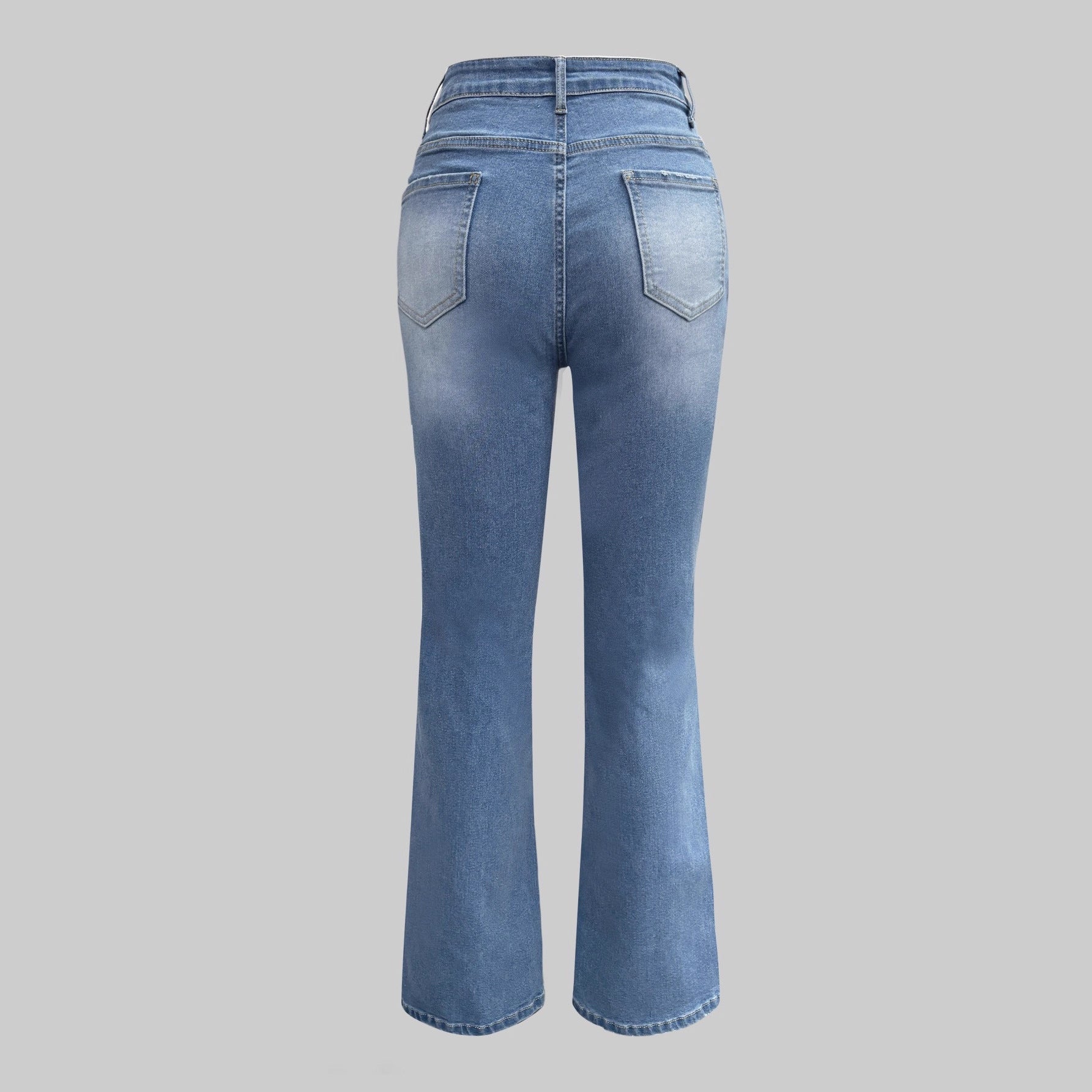 Women's High Waist Straight Jeans | Button Fly Denim Pants