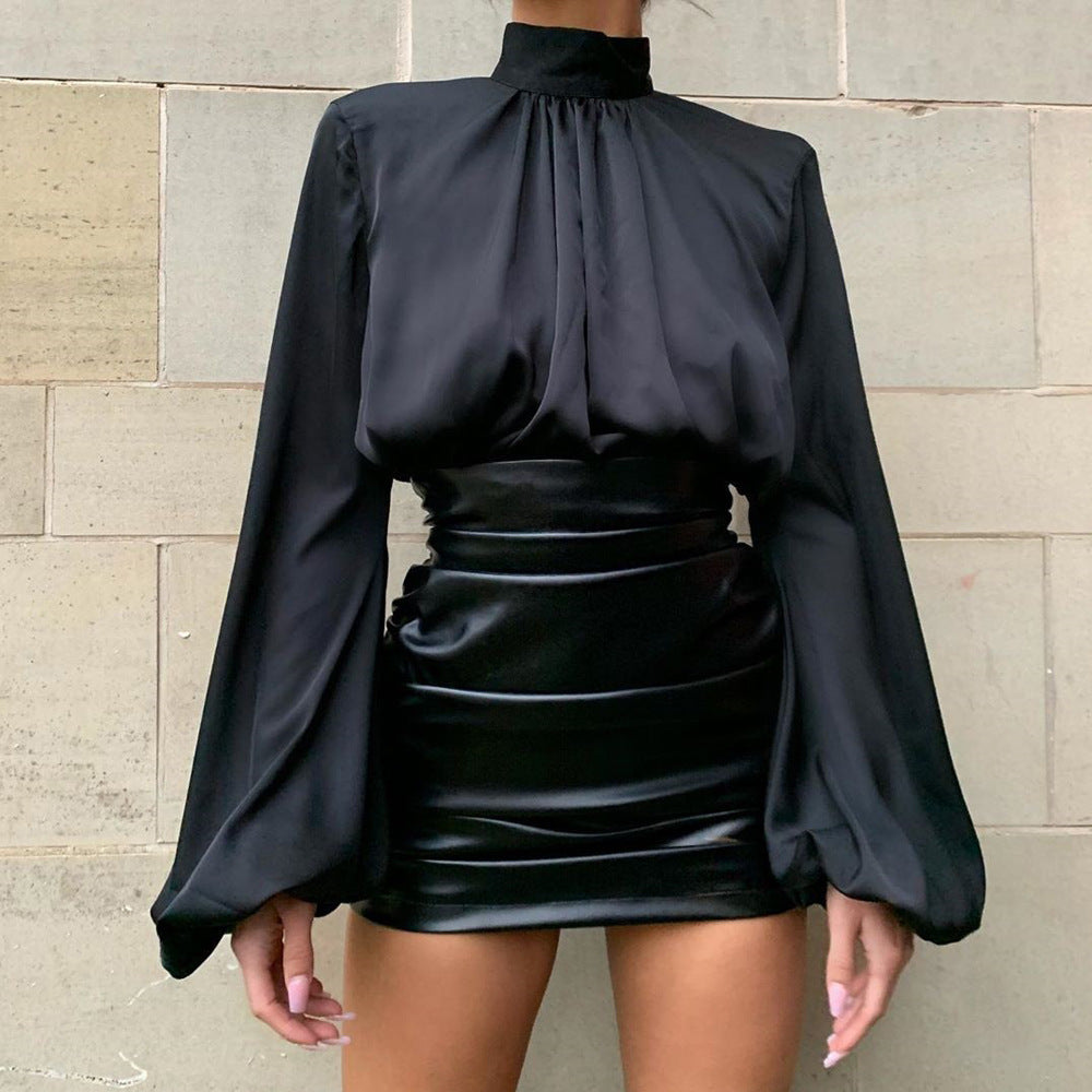 Damen Lackleder Minirock | Sexy Faltenrock Hot Girl Style