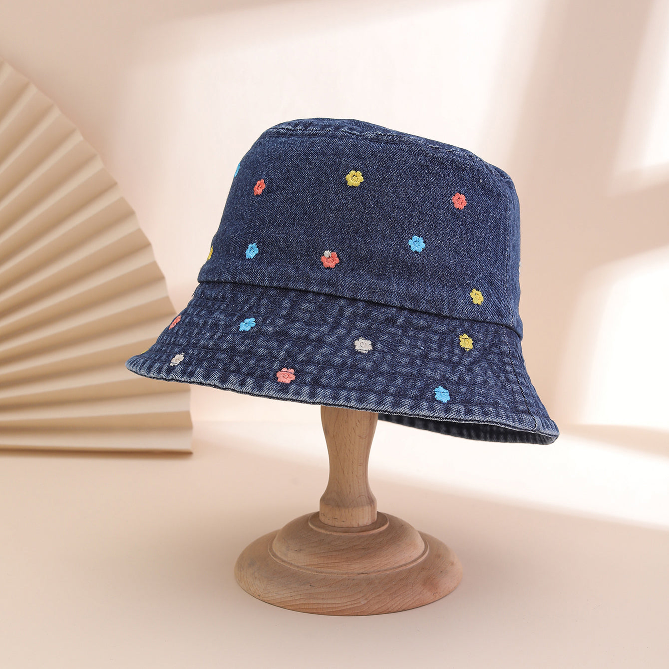 Women's Fisherman Hat with Floral Embroidery – Korean Style Bucket Hat