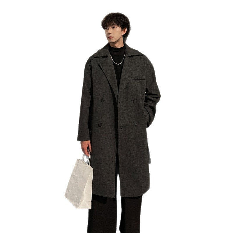 Men's Wool Coat Loose Fit – Autumn Winter Elegant Coat