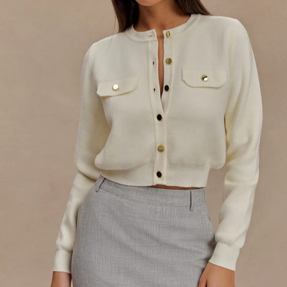 Women's Knitted Cardigan Long Sleeve – Elegant & Versatile