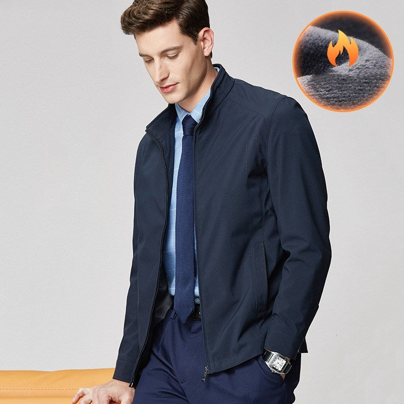 Men's Windproof Stand-Up Collar Jacket – Modern Transitional Jacket