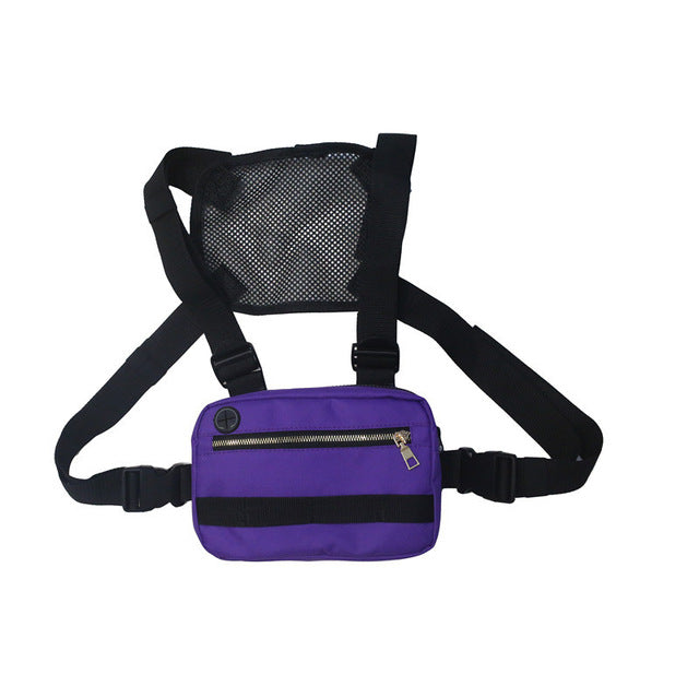 Women's Streetwear Chest Bag | Black Modern Chest Rig Bag