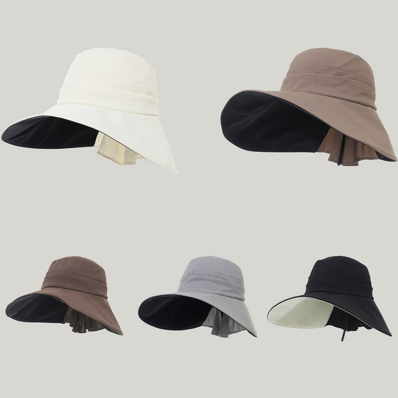 Damen Sonnenhut mit breiter Krempe – Minimalistischer Streifenhut