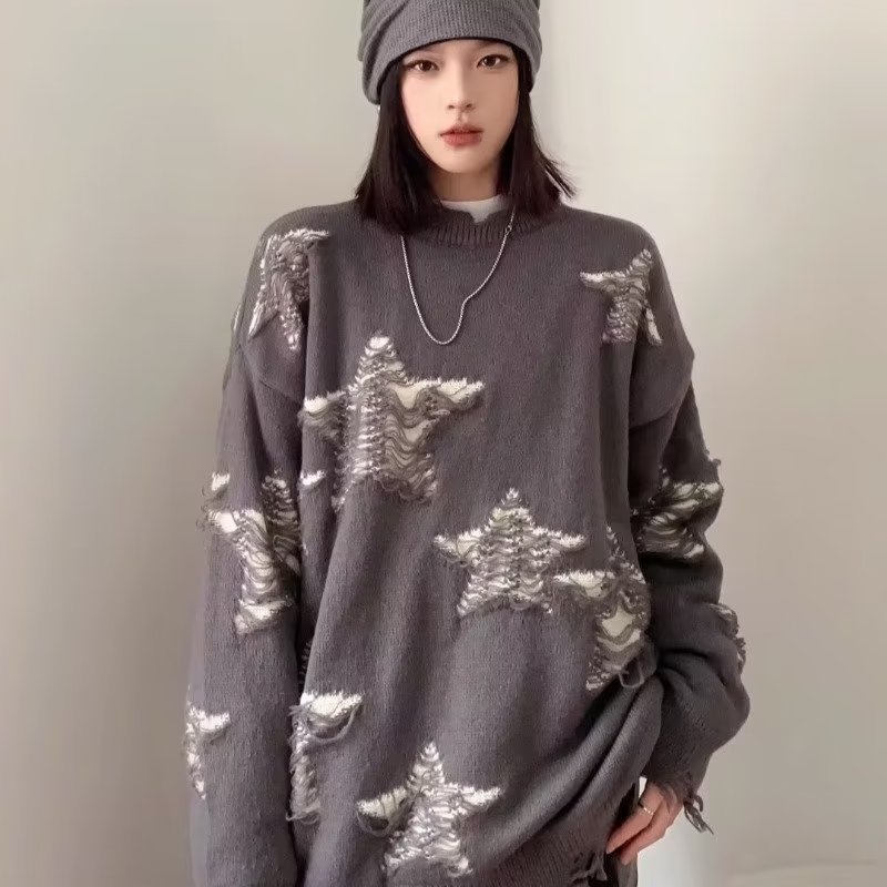 Women's Knitted Jumper 2-in-1 Look – Retro Preppy Style Elegant