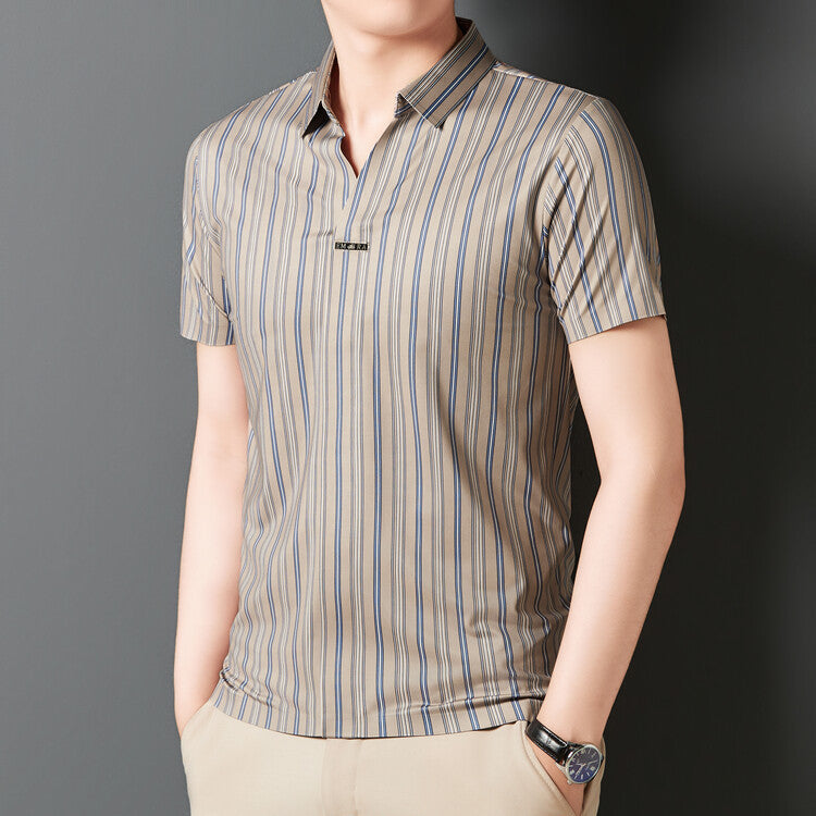 Men's Short-Sleeve Striped Shirt | Summer Leisure Lightweight Modern