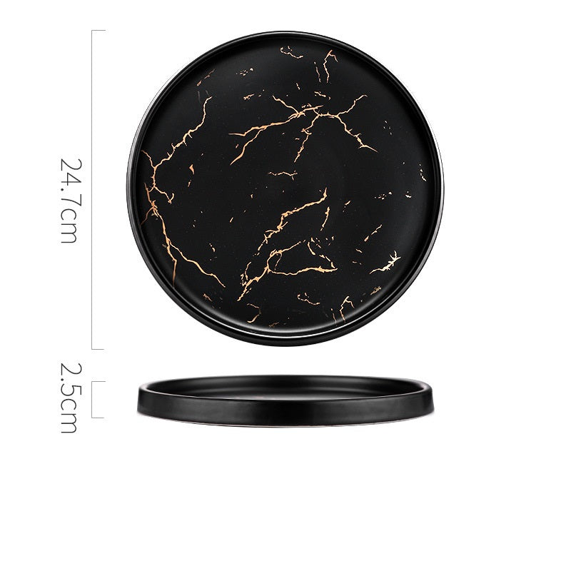 Keramik Teller Marmor | Nordisches Design Geschirr modern elegant
