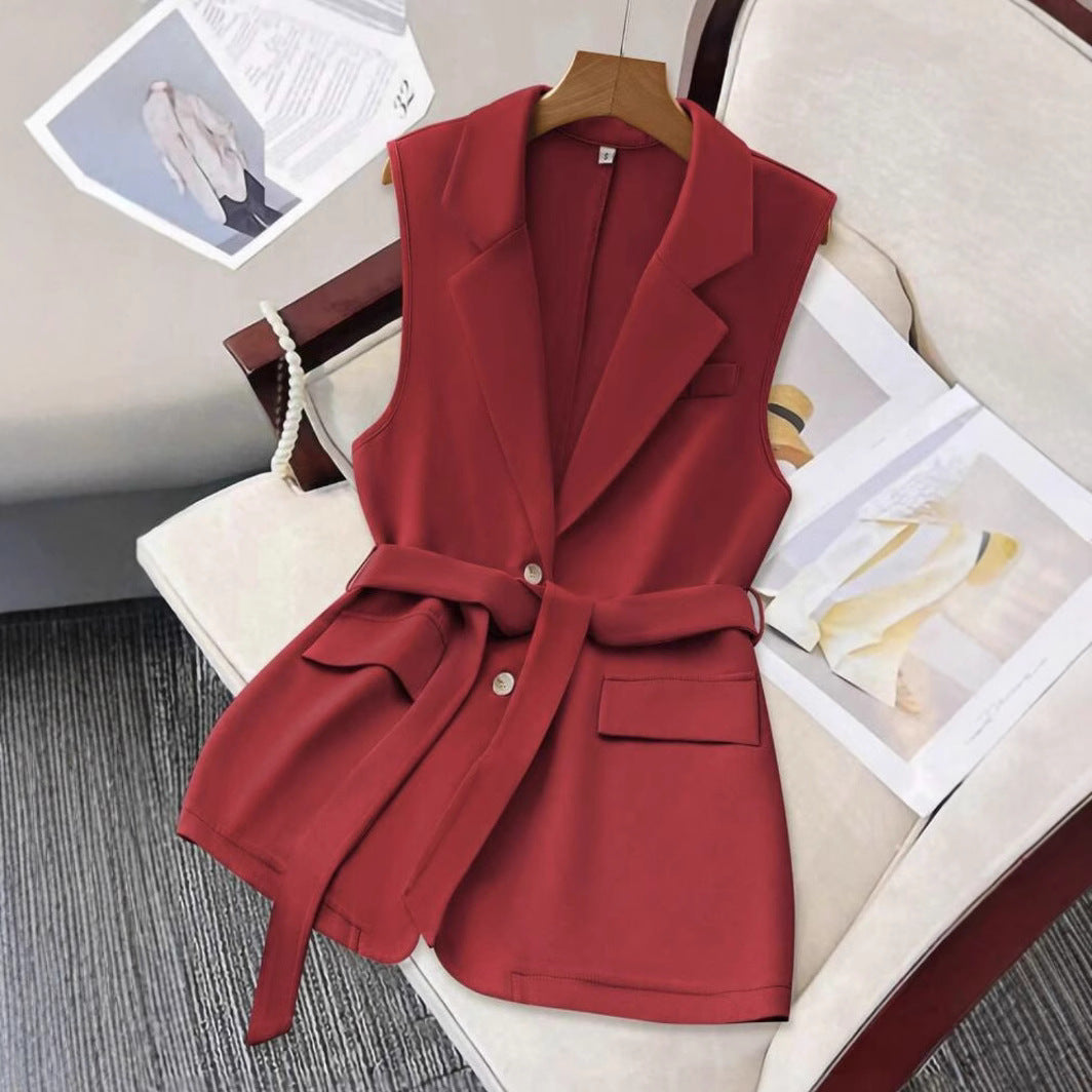 Damen Blazer-Weste mit Bindeband – Locker, Elegant & Modern