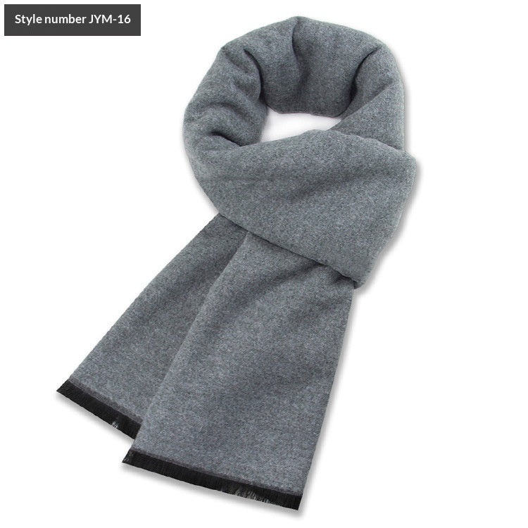 Men's Scarf Plaid Warm Wool Blend Winter Thick Elegant