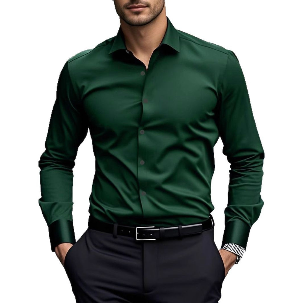Men's White Business Shirt | Slim Fit Long Sleeve Office Shirt Elegant