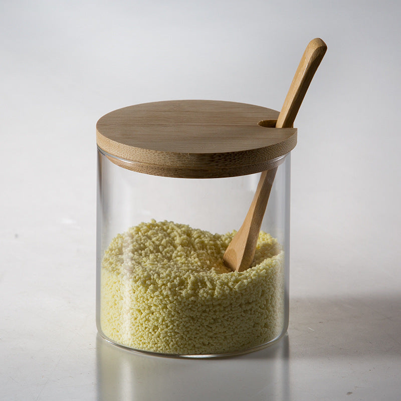 Spice jar with bamboo lid | Airtight kitchen storage jar