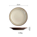 Keramik Teller Vintage | Japanischer Stil Flacher Design Teller